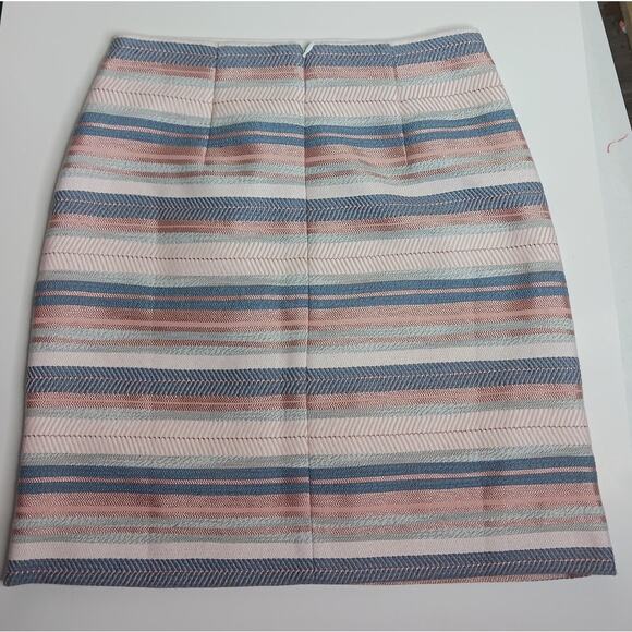 Loft Striped Multi Colored Pastel Shift Pencil Skirt Size 0 - Picture 3 of 7